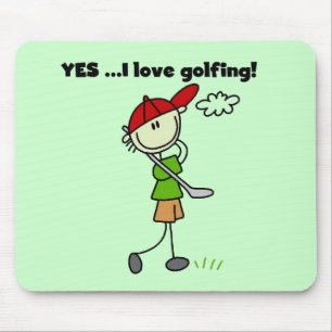 Mousepad SIM Eu Amo Camisetas de Golfe e Presentes