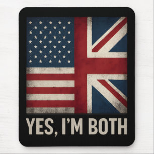 Mousepad Sim, Sou Ambas as Bandeiras Americana e Britânica