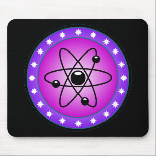 Mousepad Símbolo atômico sobre fundo rosa