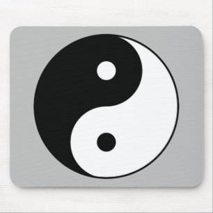 Mousepad símbolo branco preto yin yang