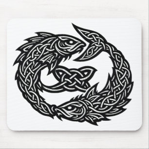 Mousepad Símbolo Celta de Correntes Gêmeas de Peixes Burn