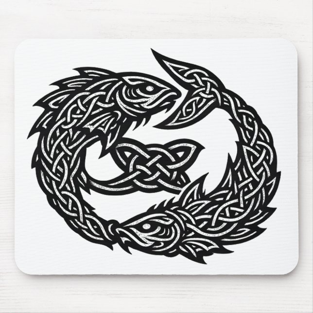 Mousepad Símbolo Celta de Correntes Gêmeas de Peixes | Burn (Frente)