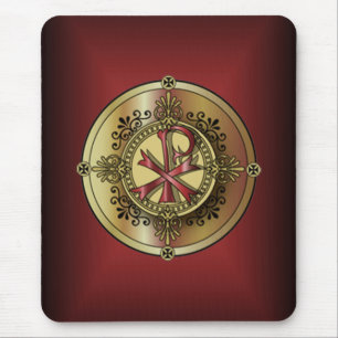 Mousepad Símbolo cristão P & X do ~ do monograma do Qui-R