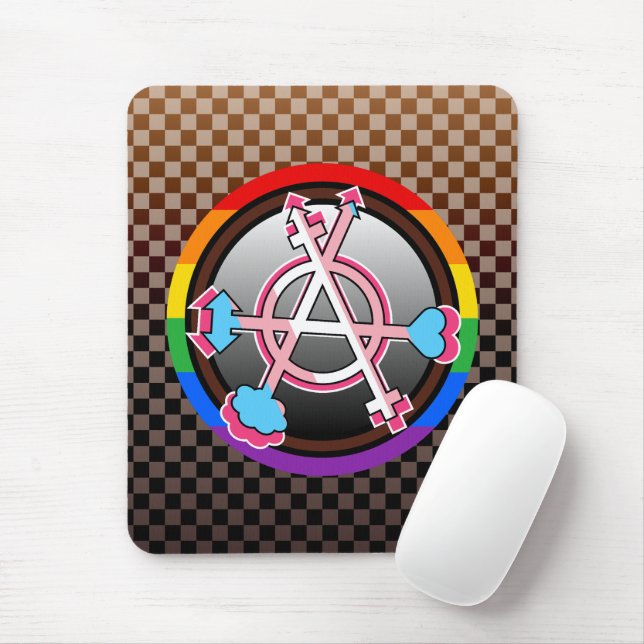 Mousepad Símbolo da Anarquia de Gênero, Emblema no Tabuleir (Com mouse)