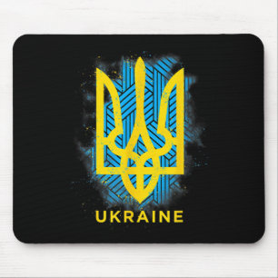 Mousepad Símbolo da Bandeira da Ucrânia Amor Paz e Boa Sort