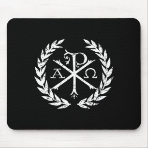 Mousepad Símbolo da Fé Cristã Chi Rho Alpha Omega