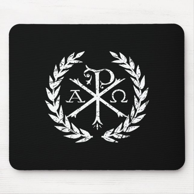 Mousepad Símbolo da Fé Cristã Chi Rho Alpha Omega (Frente)