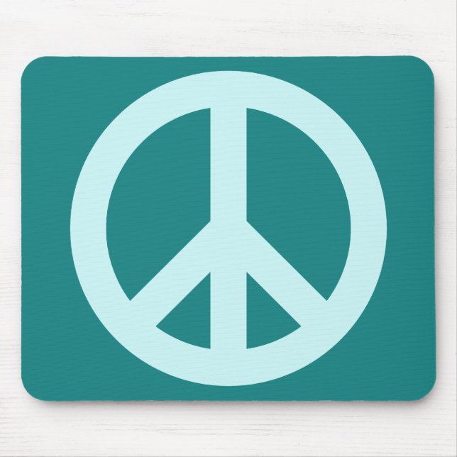 Mousepad Símbolo da Paz Aqua e Verde Azul (Frente)