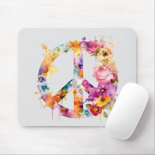 Mousepad Símbolo da Paz Boho Hippy 60s 70s