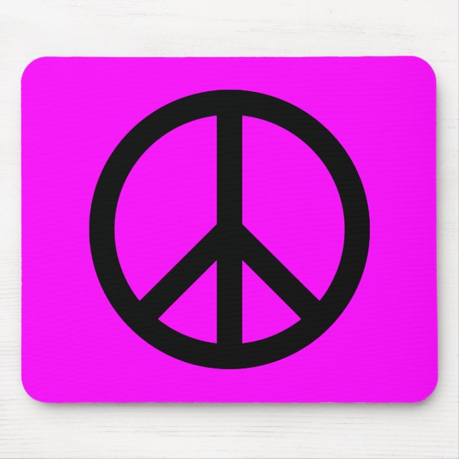 Mousepad Símbolo da Paz Magenta e Preto (Frente)