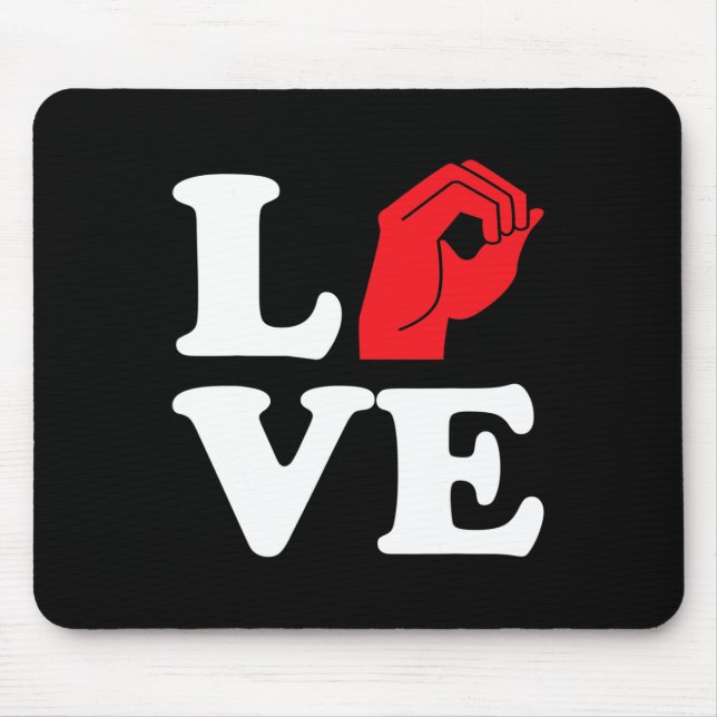 Mousepad Símbolo de Amor Asl (Frente)