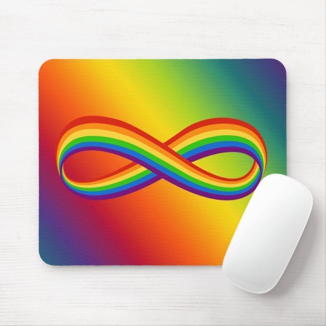 Mousepad Símbolo de amor infinito Rainbow Legal Orgulho Inf (Com mouse)