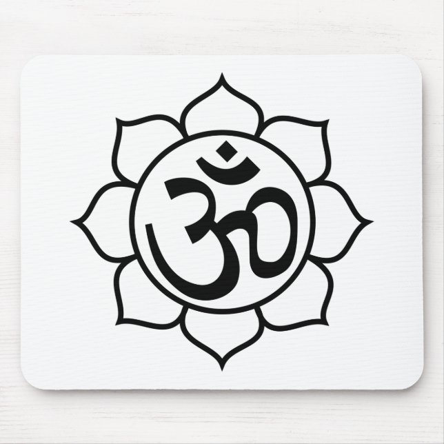 Mousepad Símbolo de Aum da flor de Lotus (Frente)