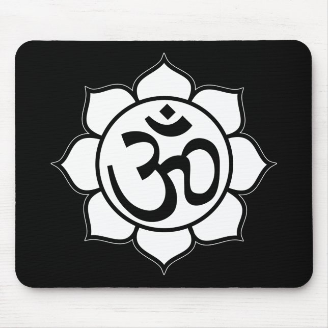 Mousepad Símbolo de Aum da flor de Lotus (Frente)