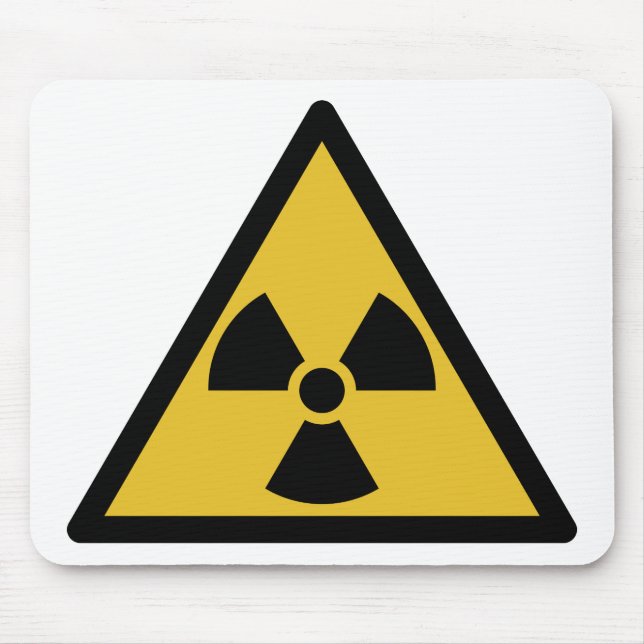 Mousepad Símbolo de aviso de radiação (perigo radioativo) (Frente)