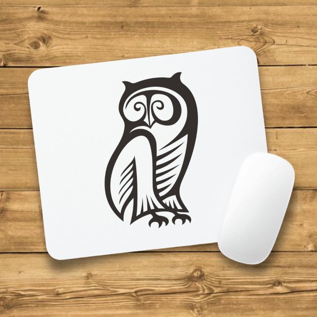 Mousepad Símbolo de Coruja Preto (Criador carregado)
