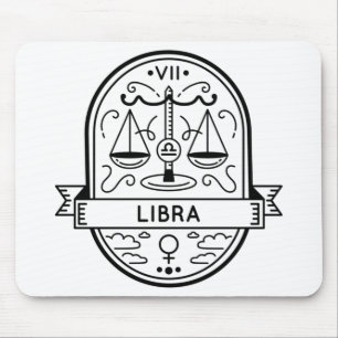 MOUSEPAD SÍMBOLO DE CRACHÁ ZODIÁTICO LIBRA STROL