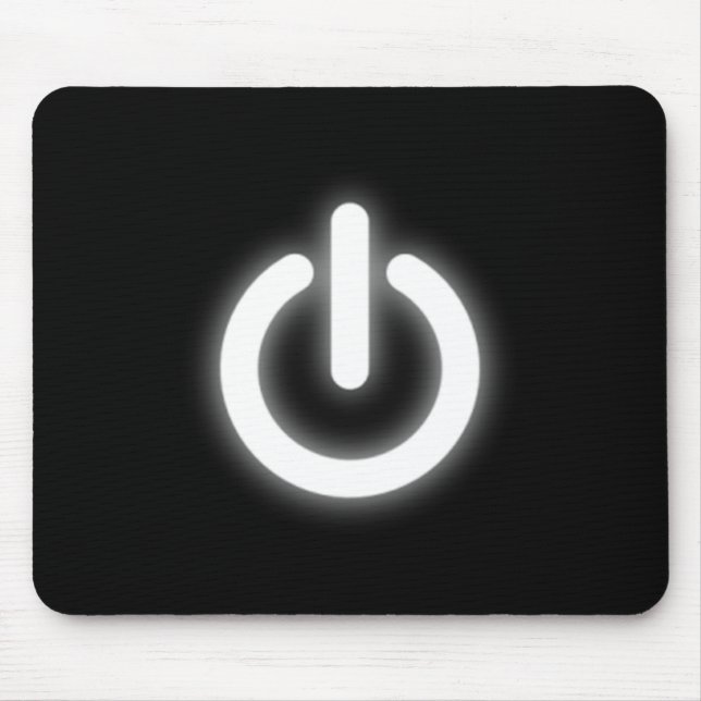 Mousepad Símbolo de Ligar Brilhante Engraçado (Frente)