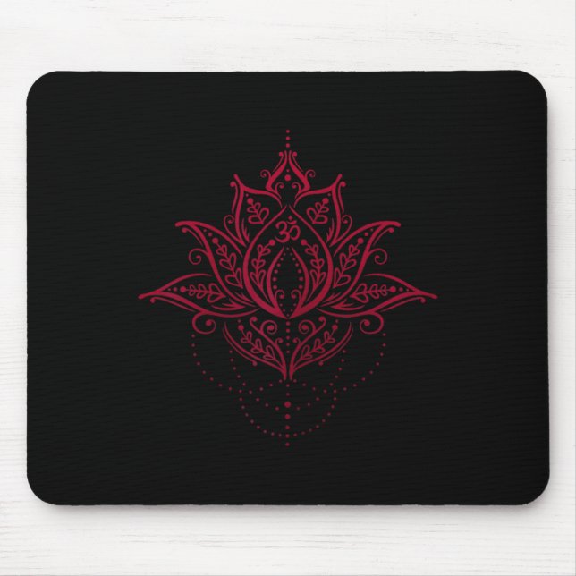 Mousepad Símbolo de Lótus Arte de Mandala Espiritual Ioga M (Frente)