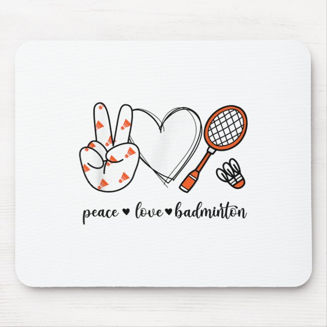 Mousepad Símbolo de Mão de Paz de Golfe da Paz Badminton (Frente)