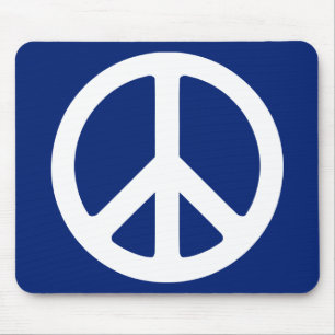 Mousepad Símbolo de paz azul e branco