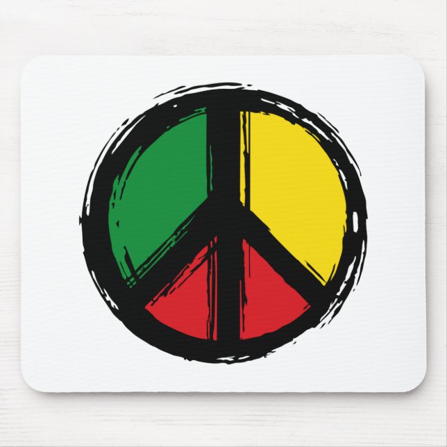 Mousepad Símbolo de paz com cores de reagoga (Frente)
