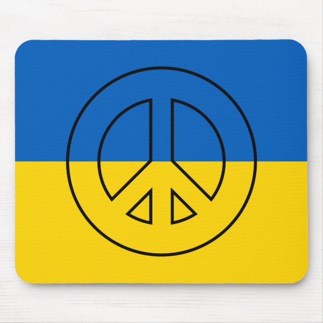 Mousepad Símbolo de paz da bandeira ucraniana (Frente)