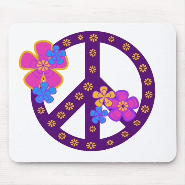Mousepad Símbolo de paz das flores (Frente)