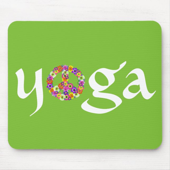 Mousepad Símbolo de Paz de Yoga Floral (Frente)
