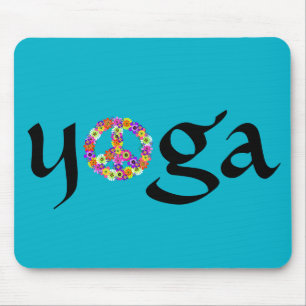 Mousepad Símbolo de Paz de Yoga Floral