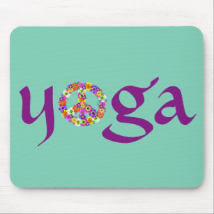 Mousepad Símbolo de Paz de Yoga Floral