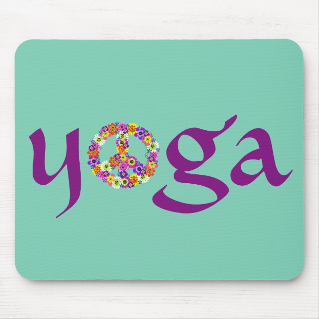 Mousepad Símbolo de Paz de Yoga Floral (Frente)