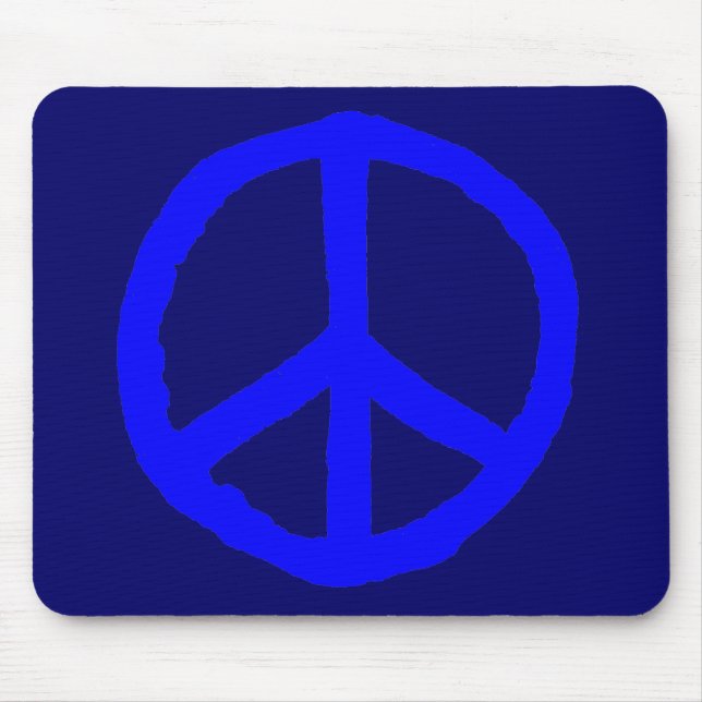 Mousepad Símbolo de paz duro - tons de azul (Frente)