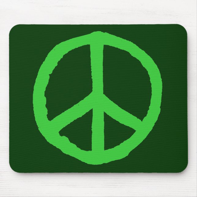 Mousepad Símbolo de paz duro - tons verdes (Frente)