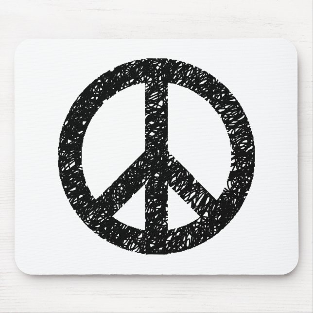 Mousepad Símbolo de Paz Estipulado - Preto em Branco (Frente)