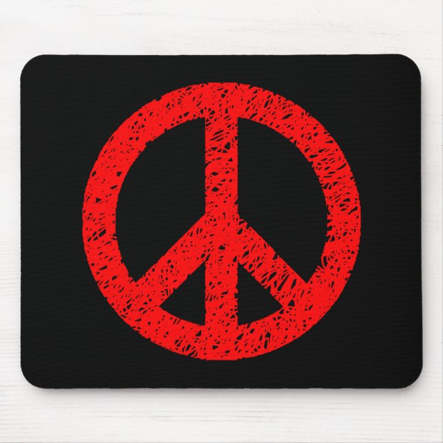 Mousepad Símbolo de Paz Estipulado Scribble - Vermelho a Pr (Frente)