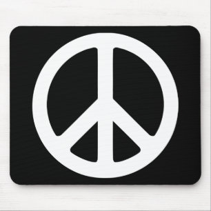 Mousepad Símbolo de paz preto e branco