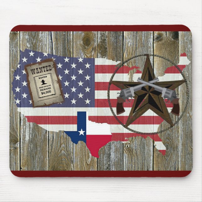 Mousepad Símbolo de pistola de dueling estrela do Texas mai (Frente)