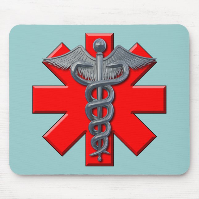 Mousepad Símbolo de prata da profissão médica (Frente)