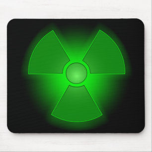 Mousepad Símbolo de radioatividade brilhante verde e engraç