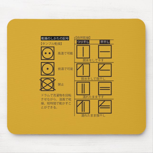 Mousepad Símbolo de secagem (Frente)