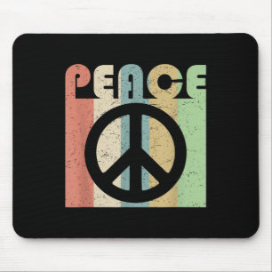 Mousepad Símbolo de Sinal de Paz Inspiração Cotação Retro V