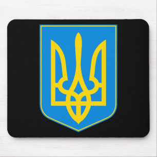 Mousepad Símbolo do Brasão da Ucrânia Suporte Azul Amarelo 