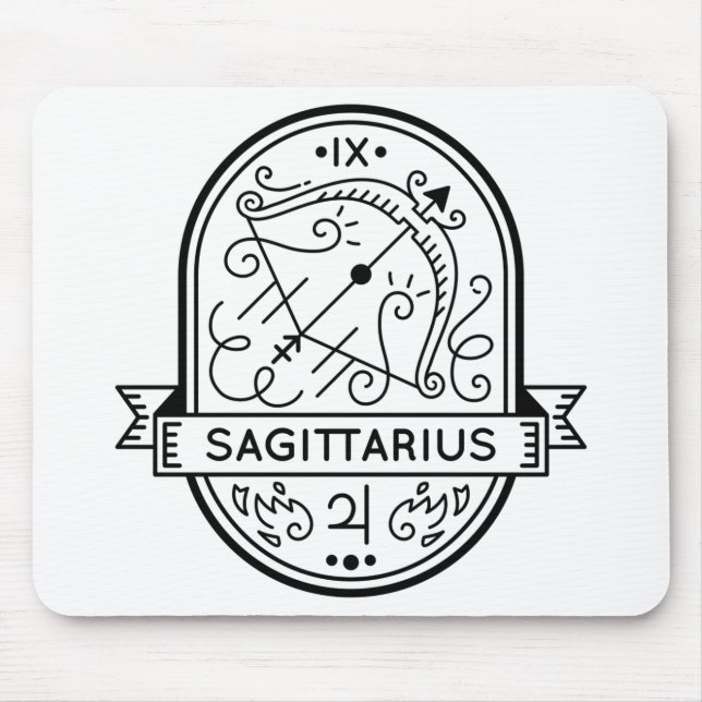 MOUSEPAD SÍMBOLO DO CRACHÁ ZODIÁTICO SAGITTARIUS STROKE (Frente)