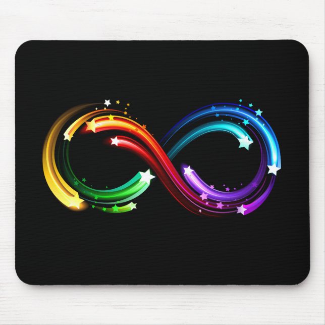 Mousepad Símbolo do infinito de cometas arco-íris (Frente)