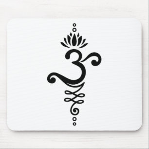 Mousepad Símbolo do Om Mantra Yoga Flor de Lótus Ornamen Un