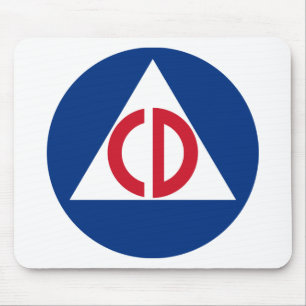 Mousepad Símbolo do vintage do logotipo da defesa civil do