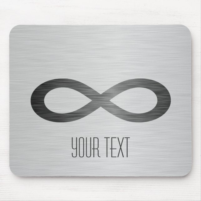 Mousepad Símbolo infinito na textura falsa de metal por STa (Frente)