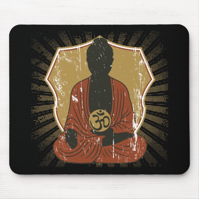 Mousepad Símbolo Meditating de Buddha OM (Frente)