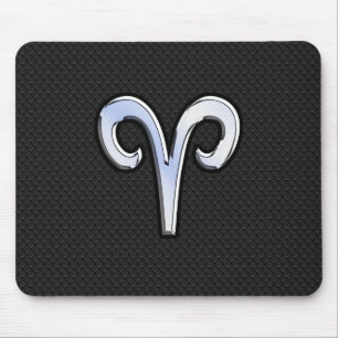 Mousepad Símbolo Moderno de Cromo Como Aries Zodiac